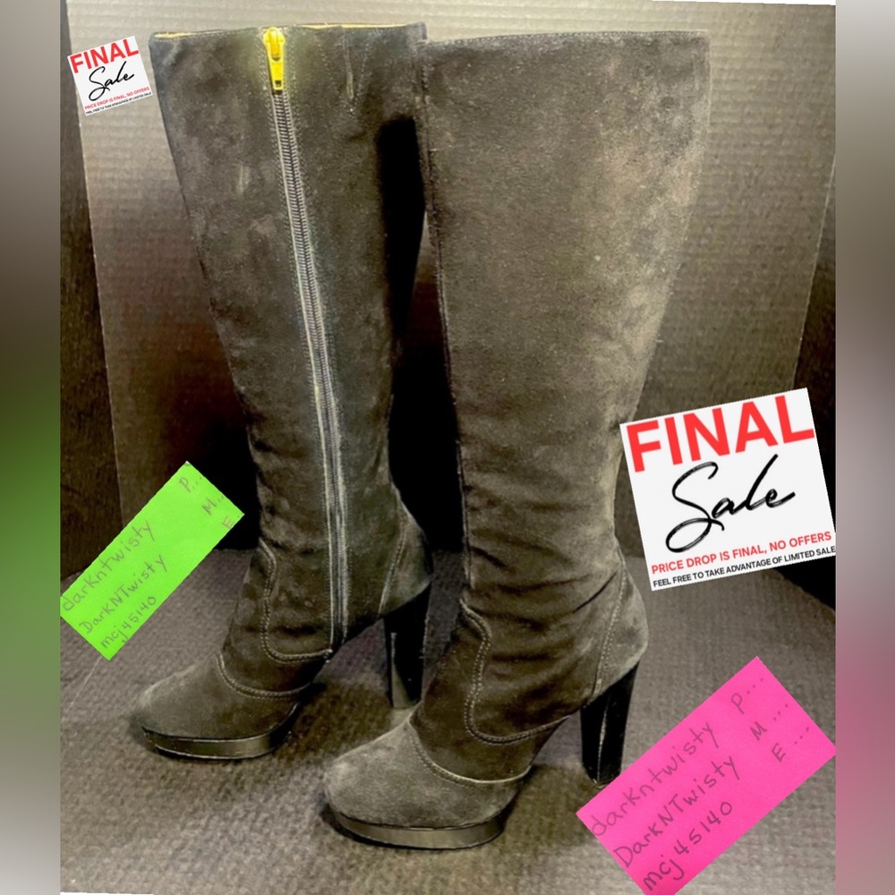 Michael Kors Black Suede Tall Boots EUC 5.5M PRICE FIRM NO OFFERS NO MESSAGES